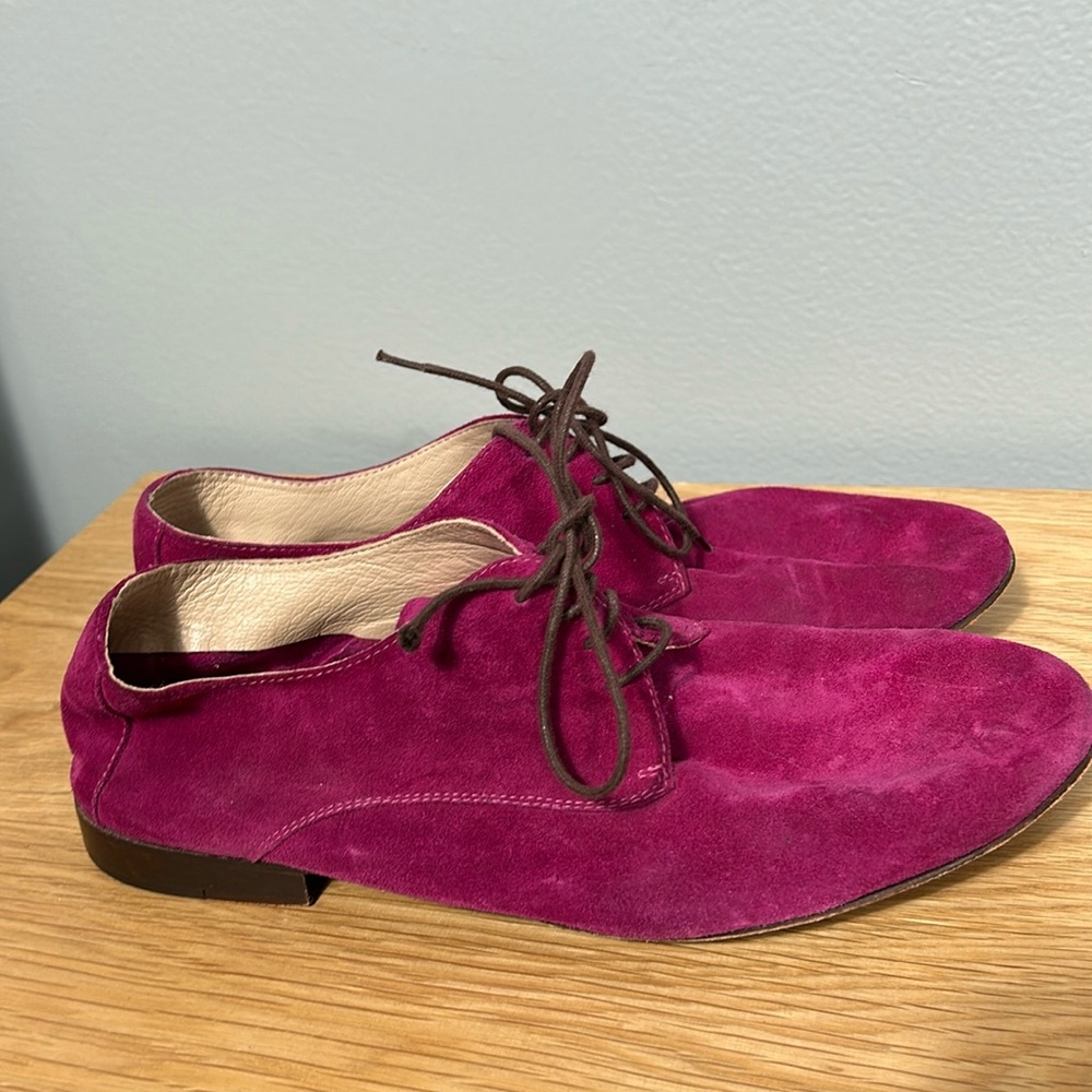 Atika Purple Suede Leather sole loafers size 39 US 9